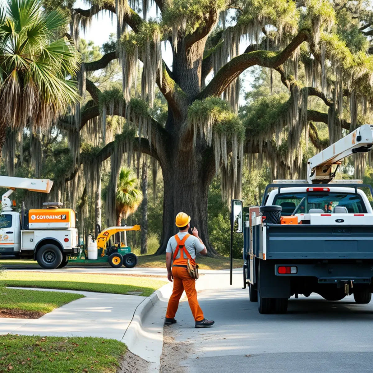 Tree Services Savannah GA truck parked at a coastal Georgia home for a free estimate