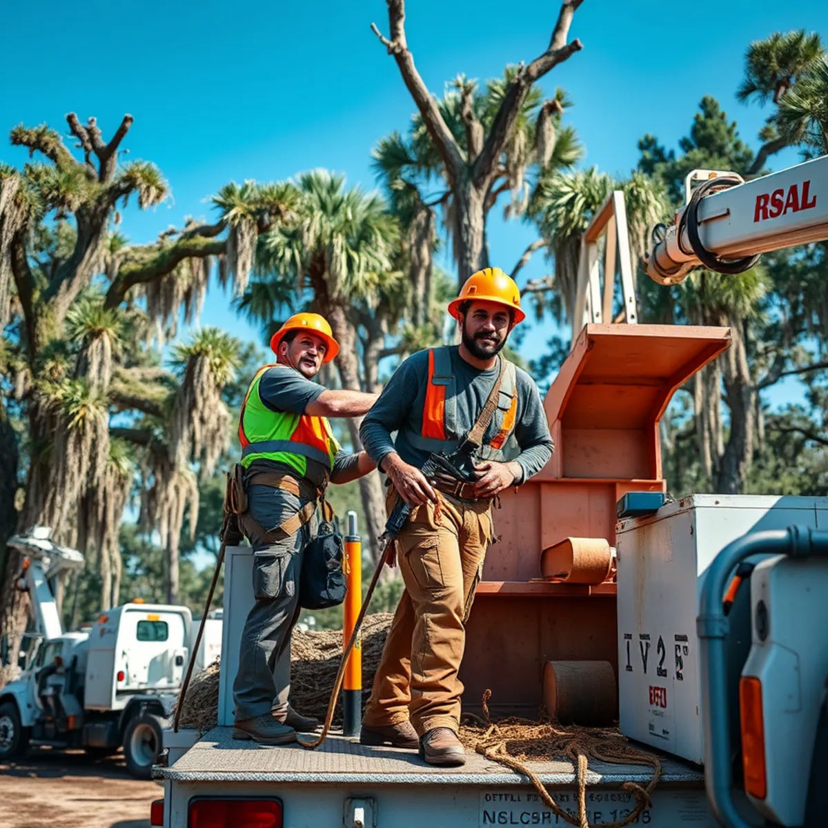 Tree service crew working in Allenhurst, GA