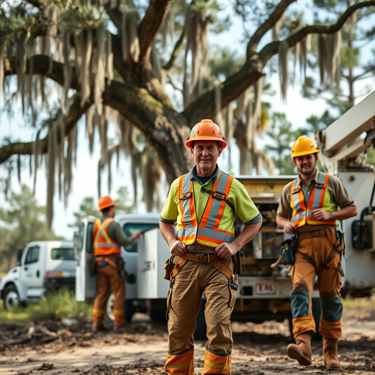 Tree service crew working in Alma, GA