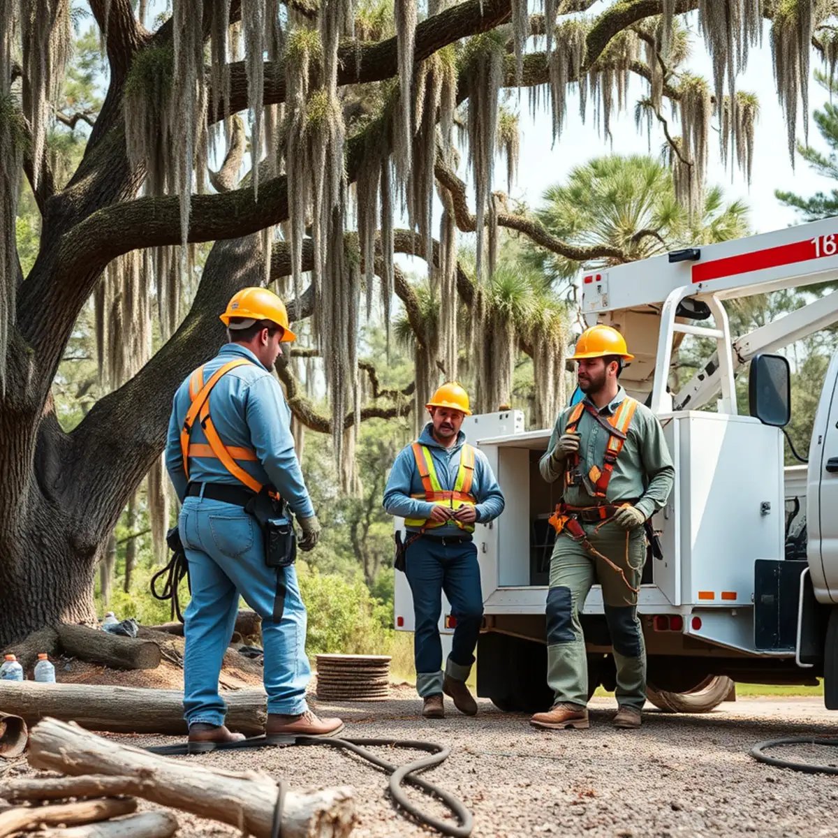 Tree service crew working in Blackshear, GA