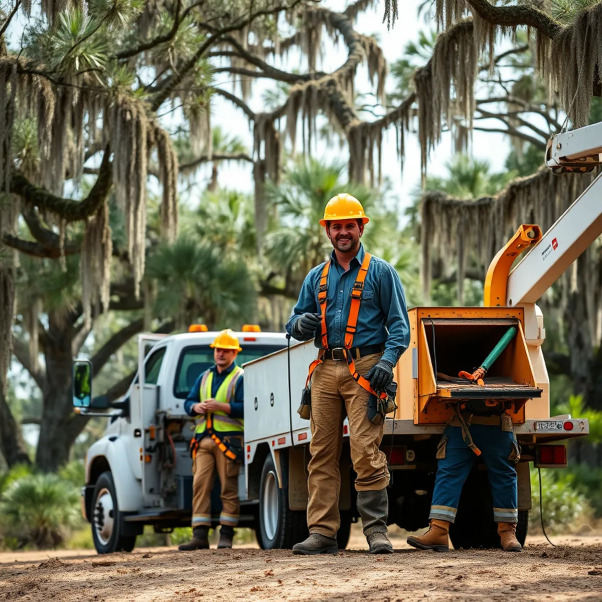 Tree service crew working in Brunswick, GA