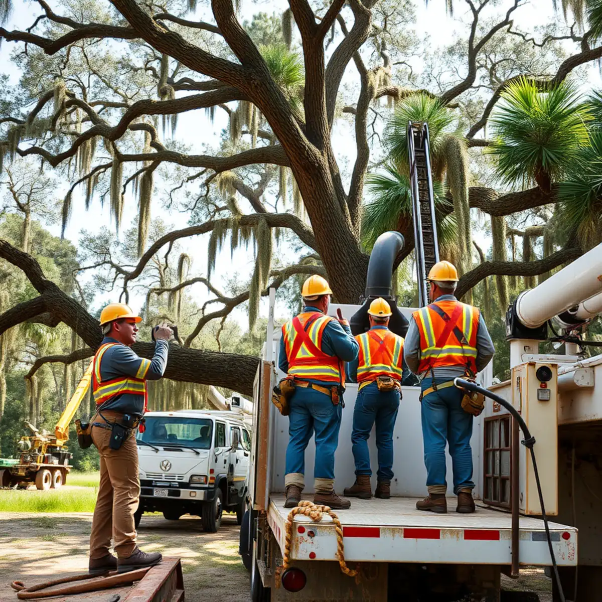 Tree service crew working in Chatham County