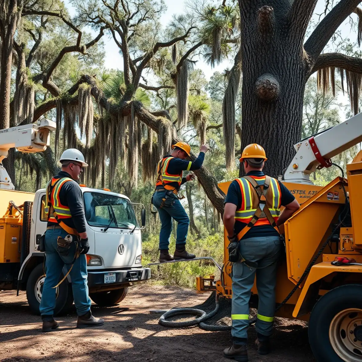 Tree service crew working in Douglas, GA