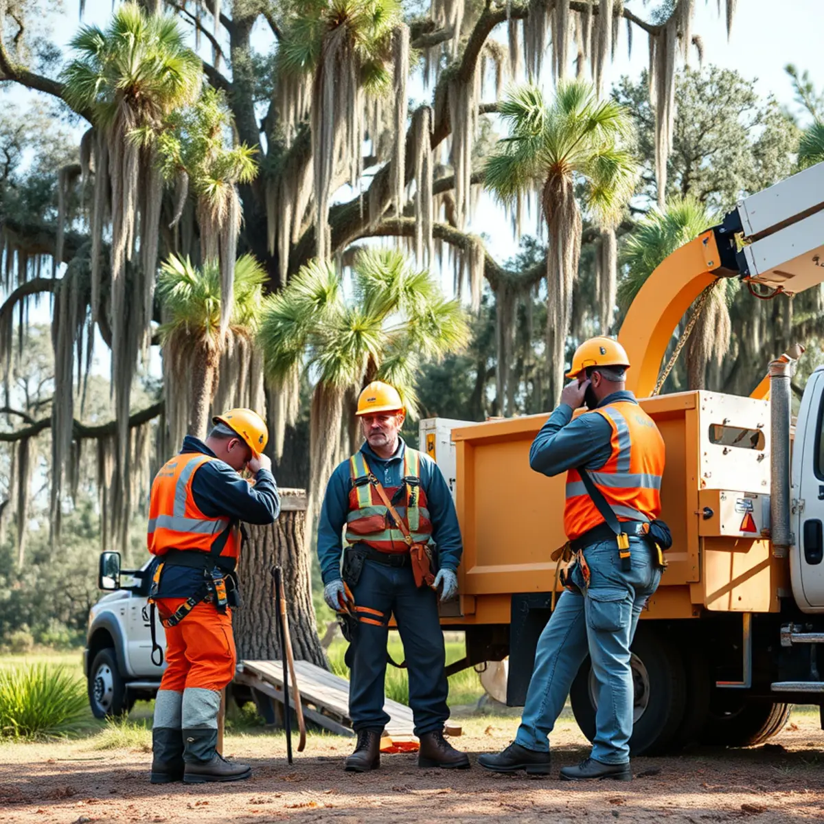 Tree service crew working in Dublin, GA