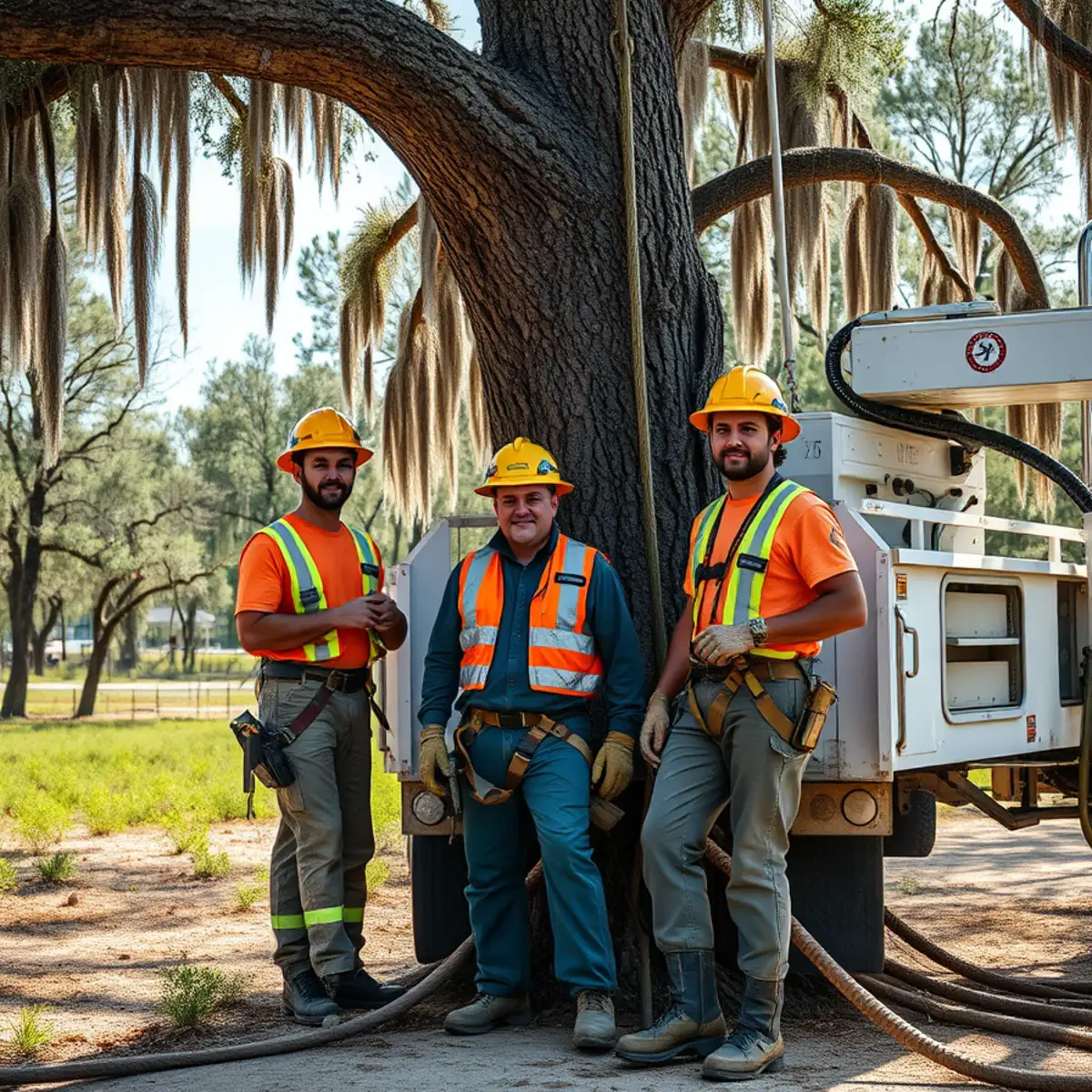 Tree service crew working in Ellabell, GA