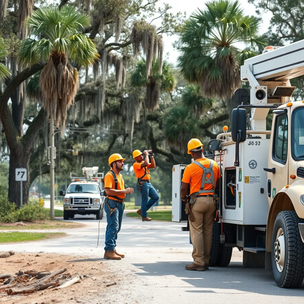 Tree service crew working in Eulonia, GA
