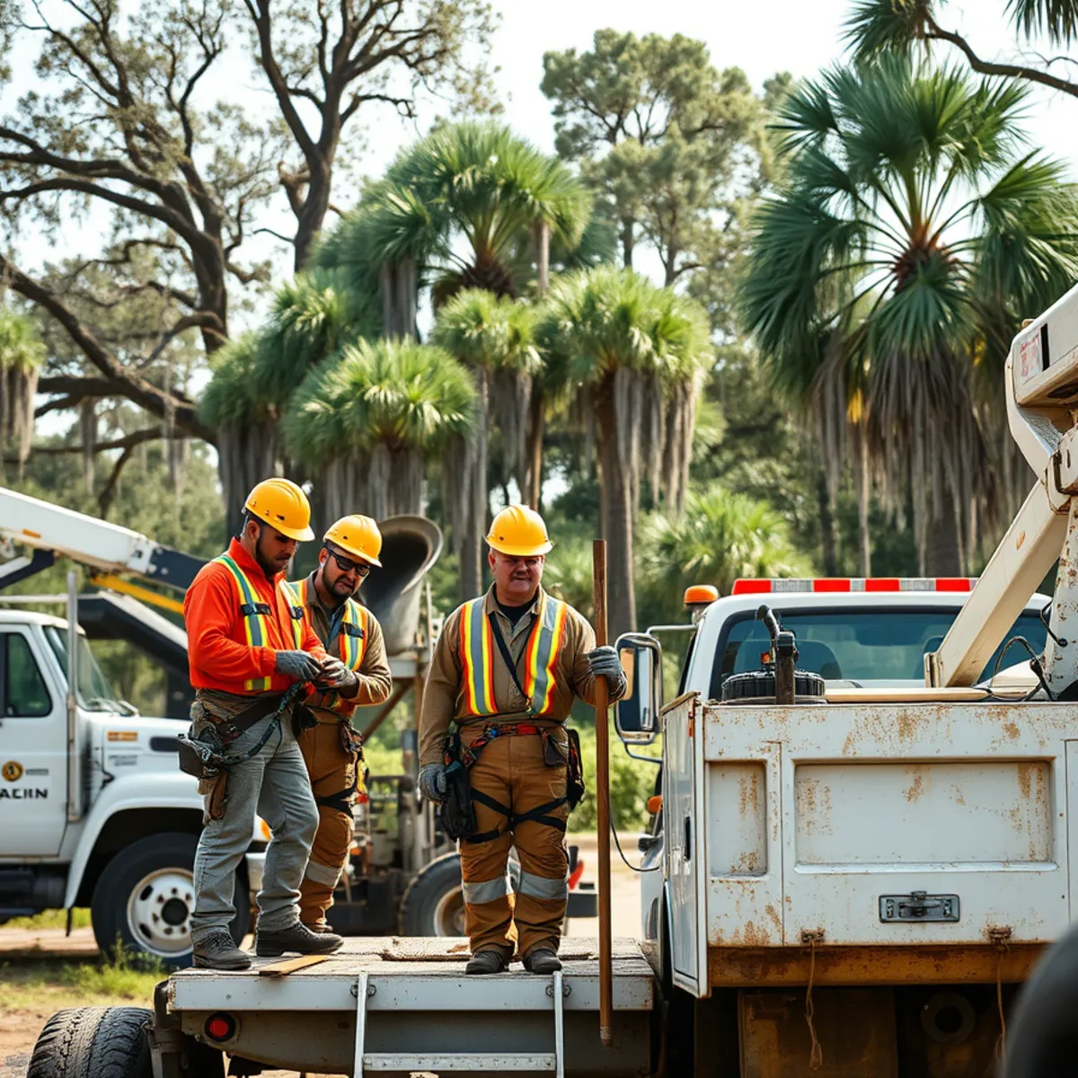 Tree service crew working in Flemington, GA