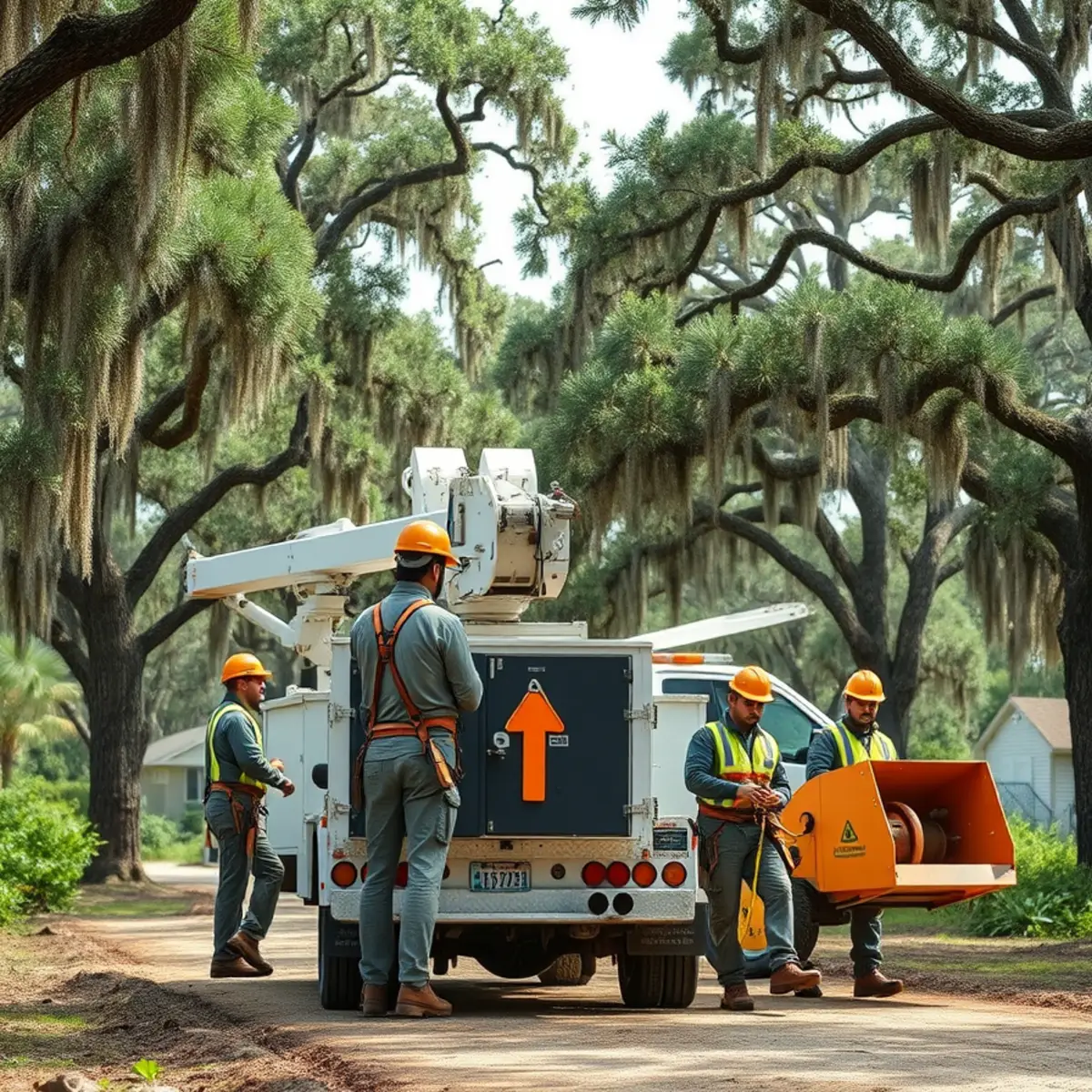 Tree service crew working in Fort Stewart, GA