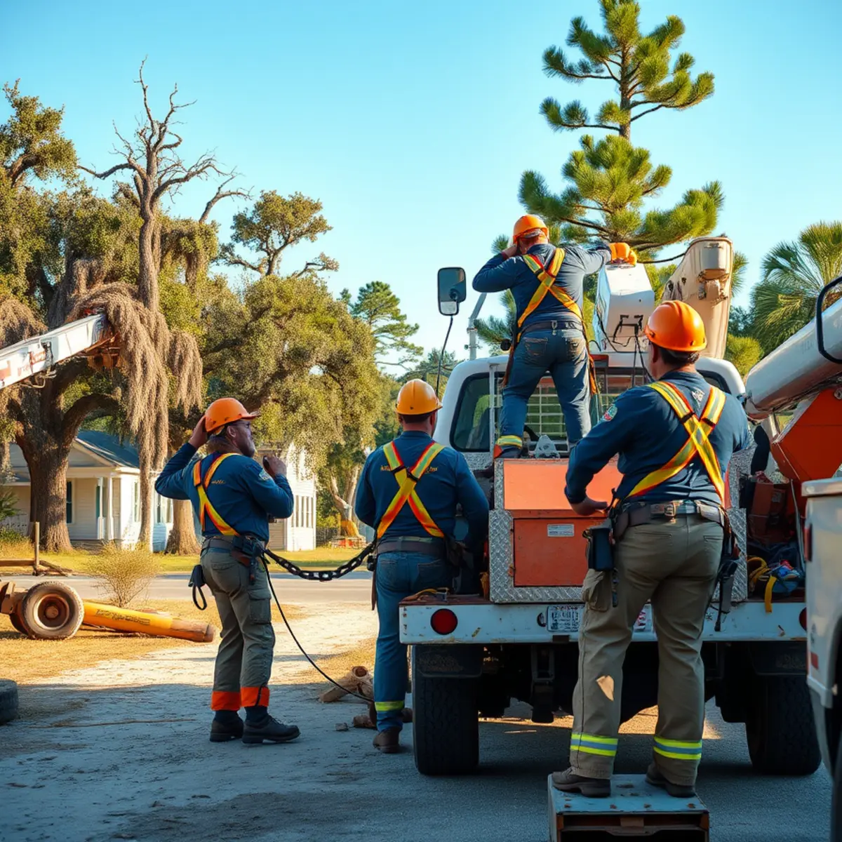 Tree service crew working in Guyton, GA