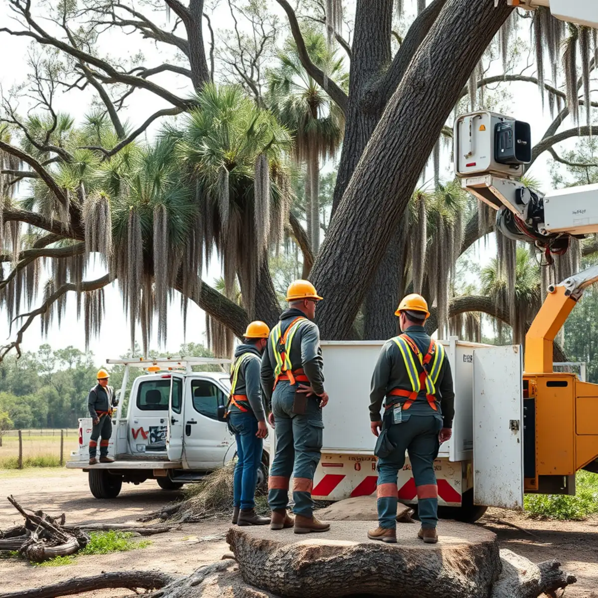 Tree service crew working in Hazlehurst, GA