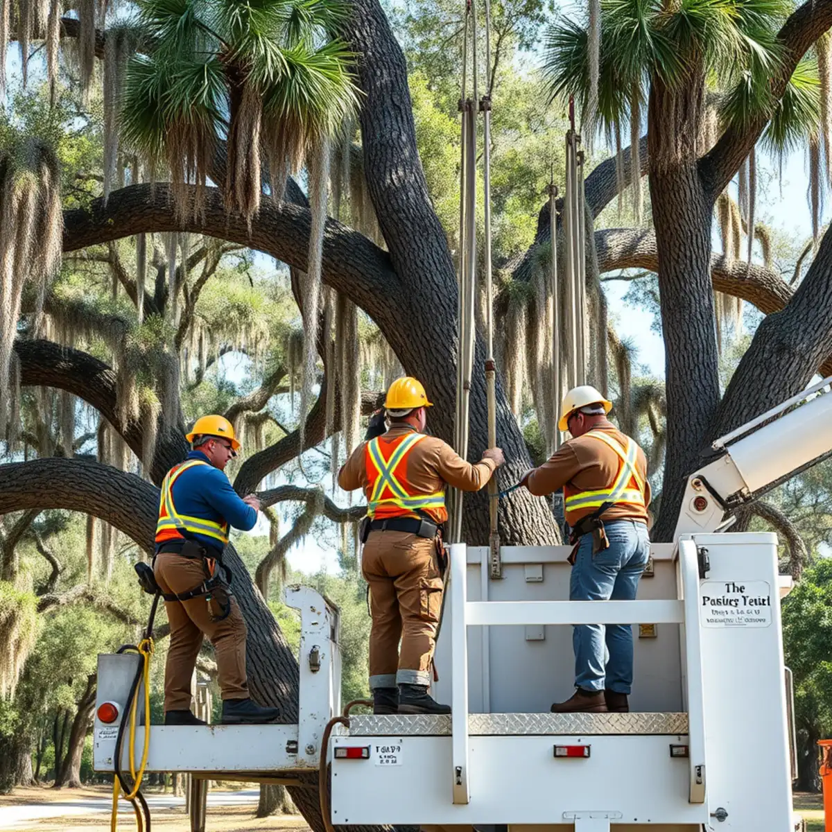 Tree service crew working in Isle of Hope, GA