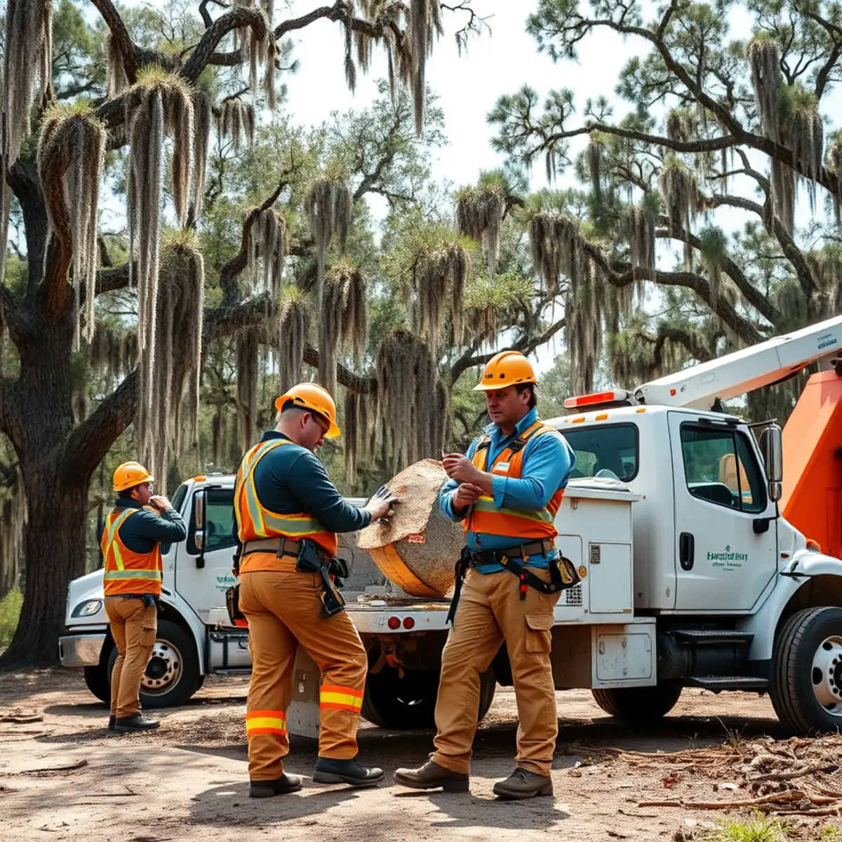 Tree service crew working in Louisville, GA