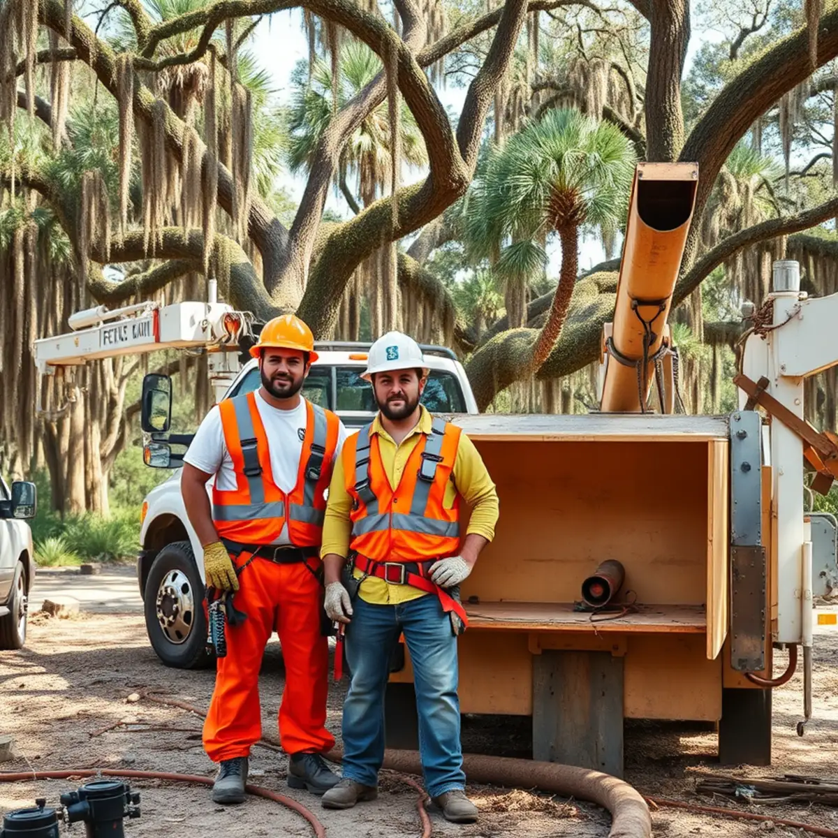 Tree service crew working in Lyons, GA