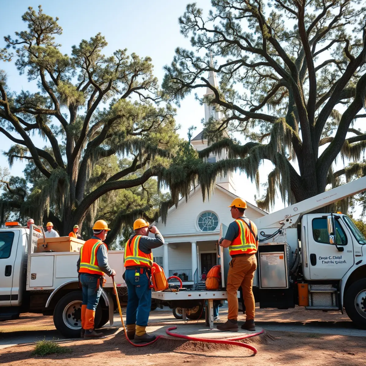 Tree service crew working in Midway, GA