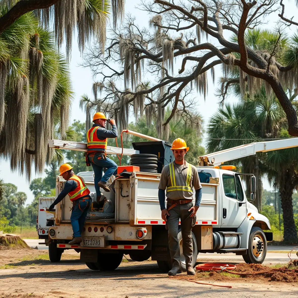 Tree service crew working in Millen, GA