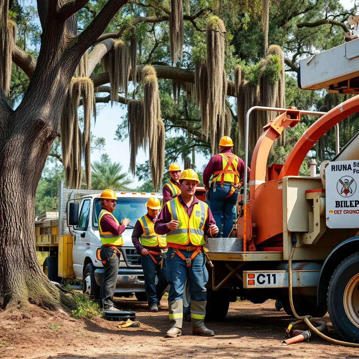 Tree service crew working in Nahunta, GA