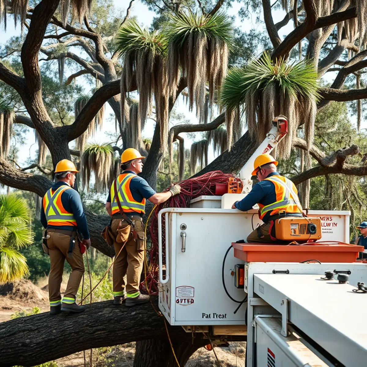 Tree service crew working in Port Wentworth, GA