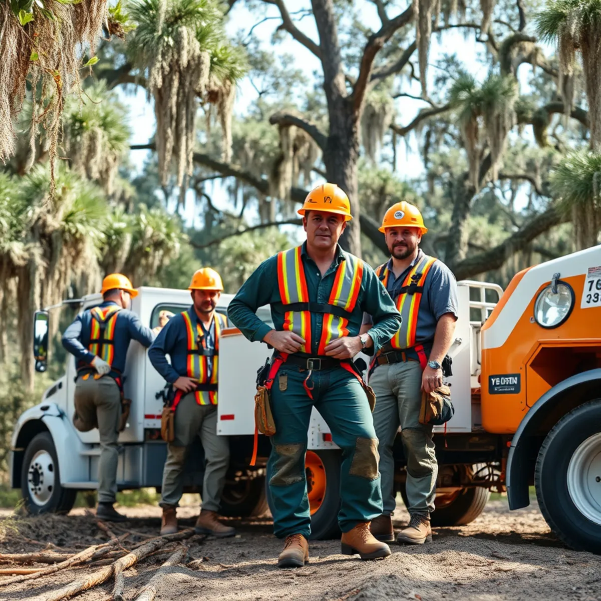 Tree service crew working in Reidsville, GA
