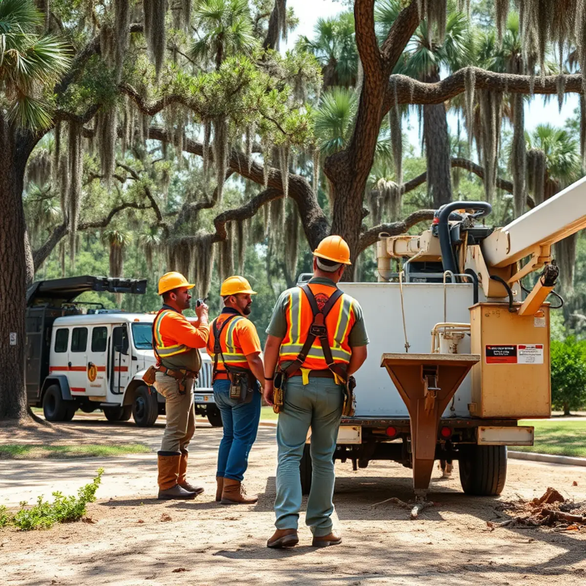 Tree service crew working in Rincon, GA