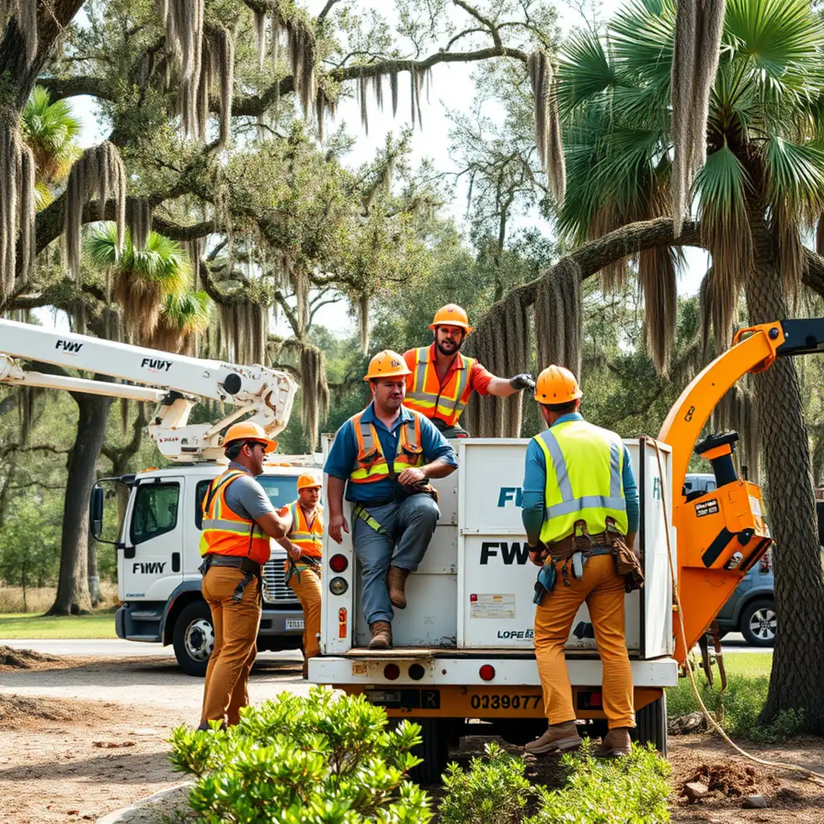 Tree service crew working in Skidaway Island, GA