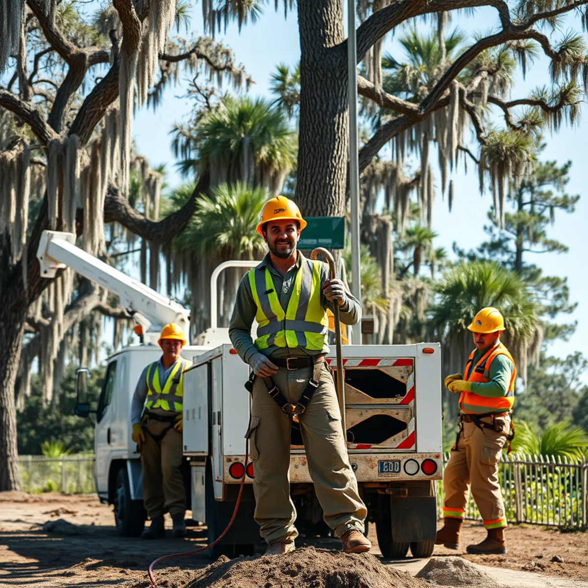 Tree service crew working in Springfield, GA
