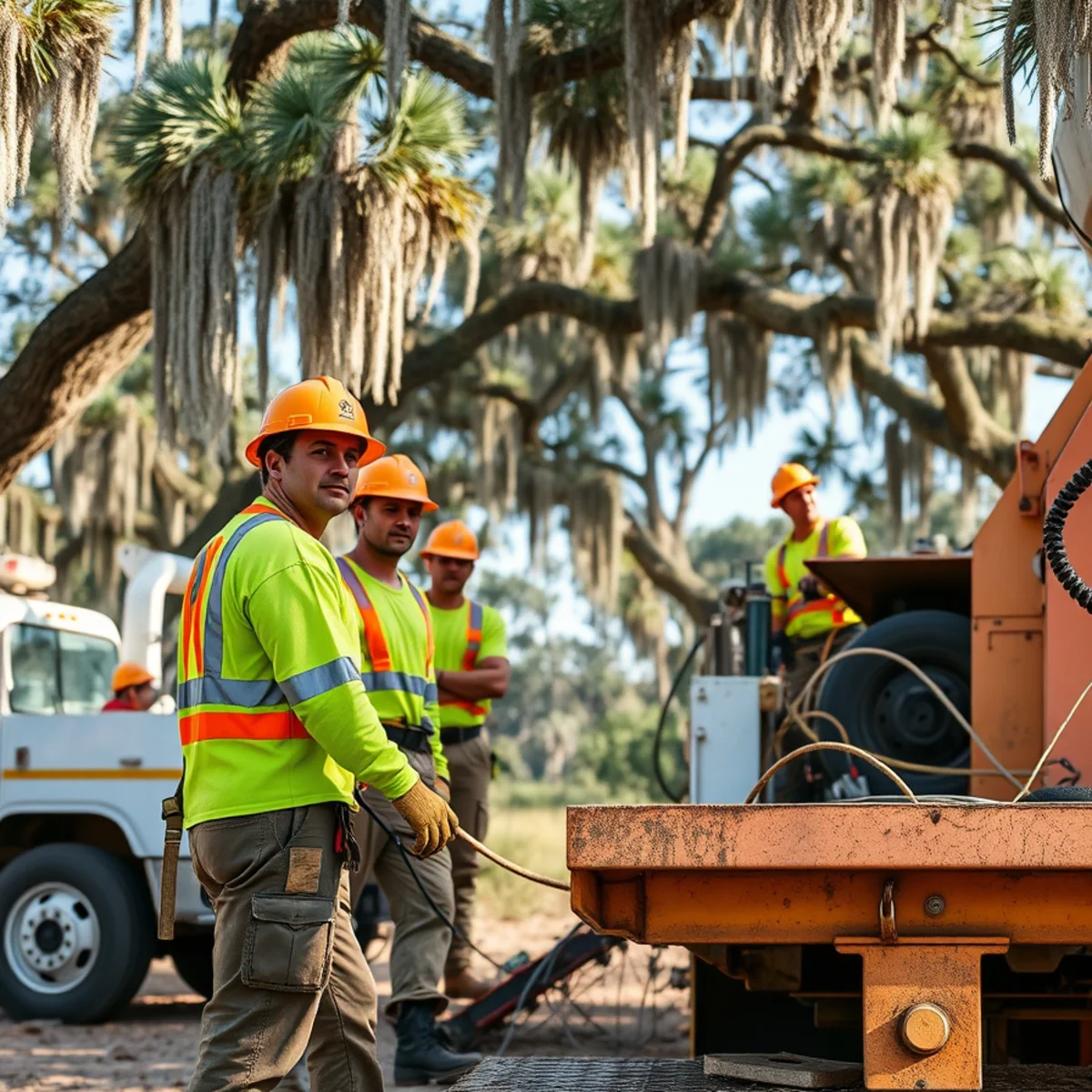 Tree service crew working in Swainsboro, GA