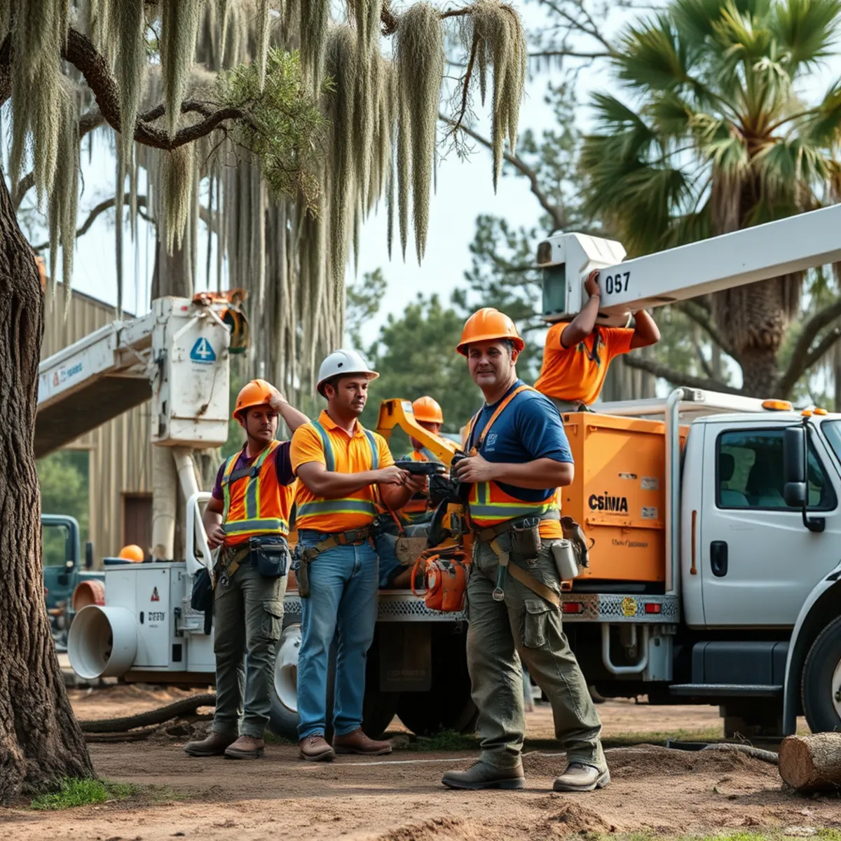 Tree service crew working in Wadley, GA