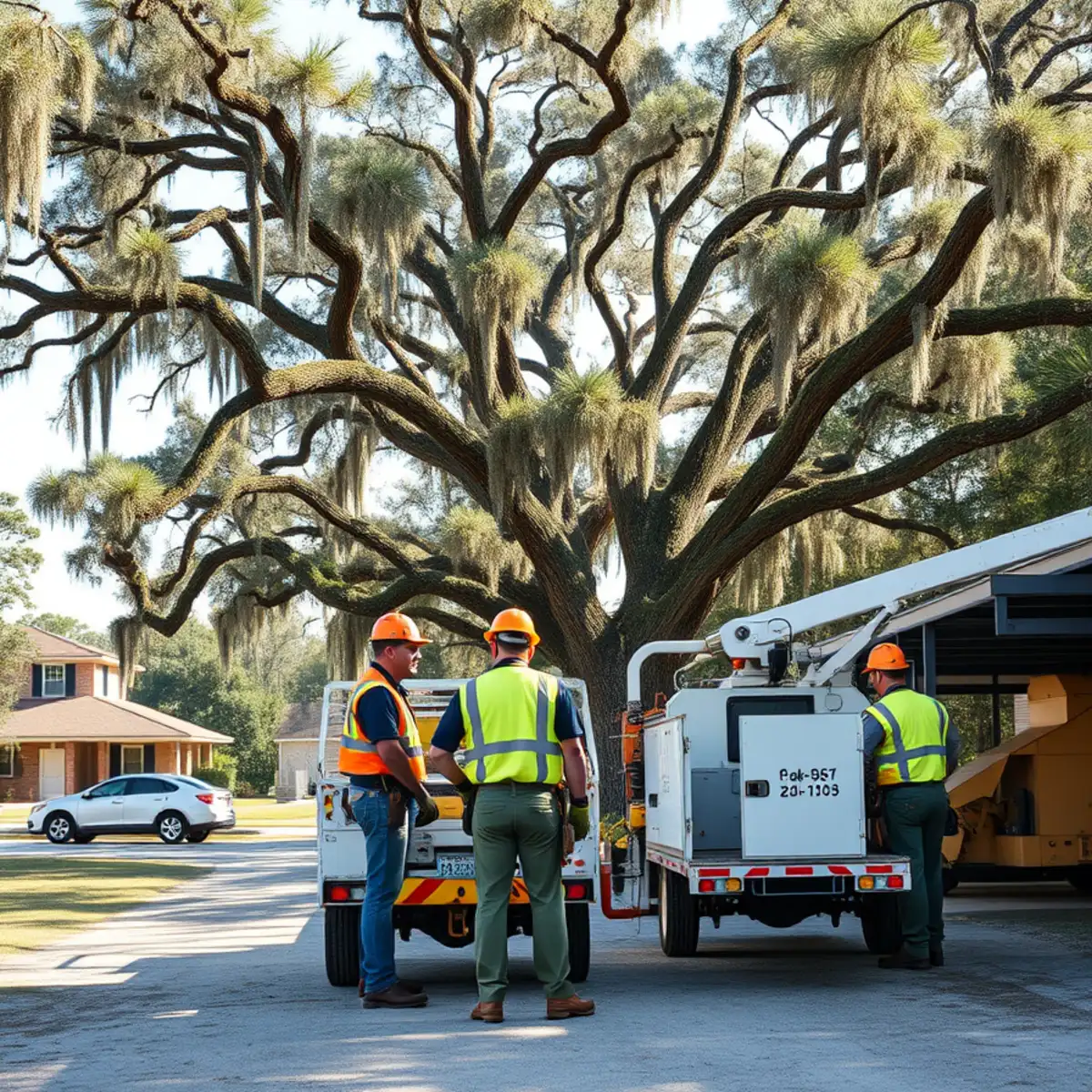 Tree service crew working in Walthourville, GA