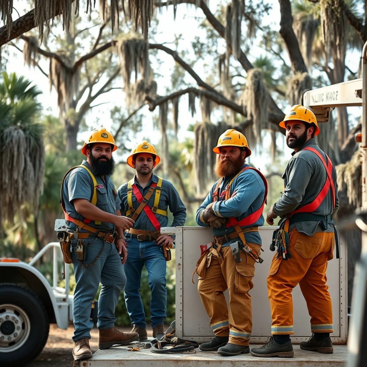 Tree service crew working in Waycross, GA